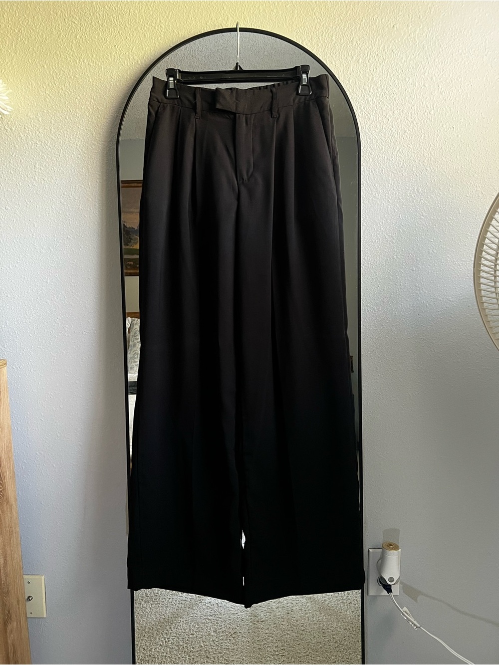 a new day Black Wide-Leg Pleated Dress Pants